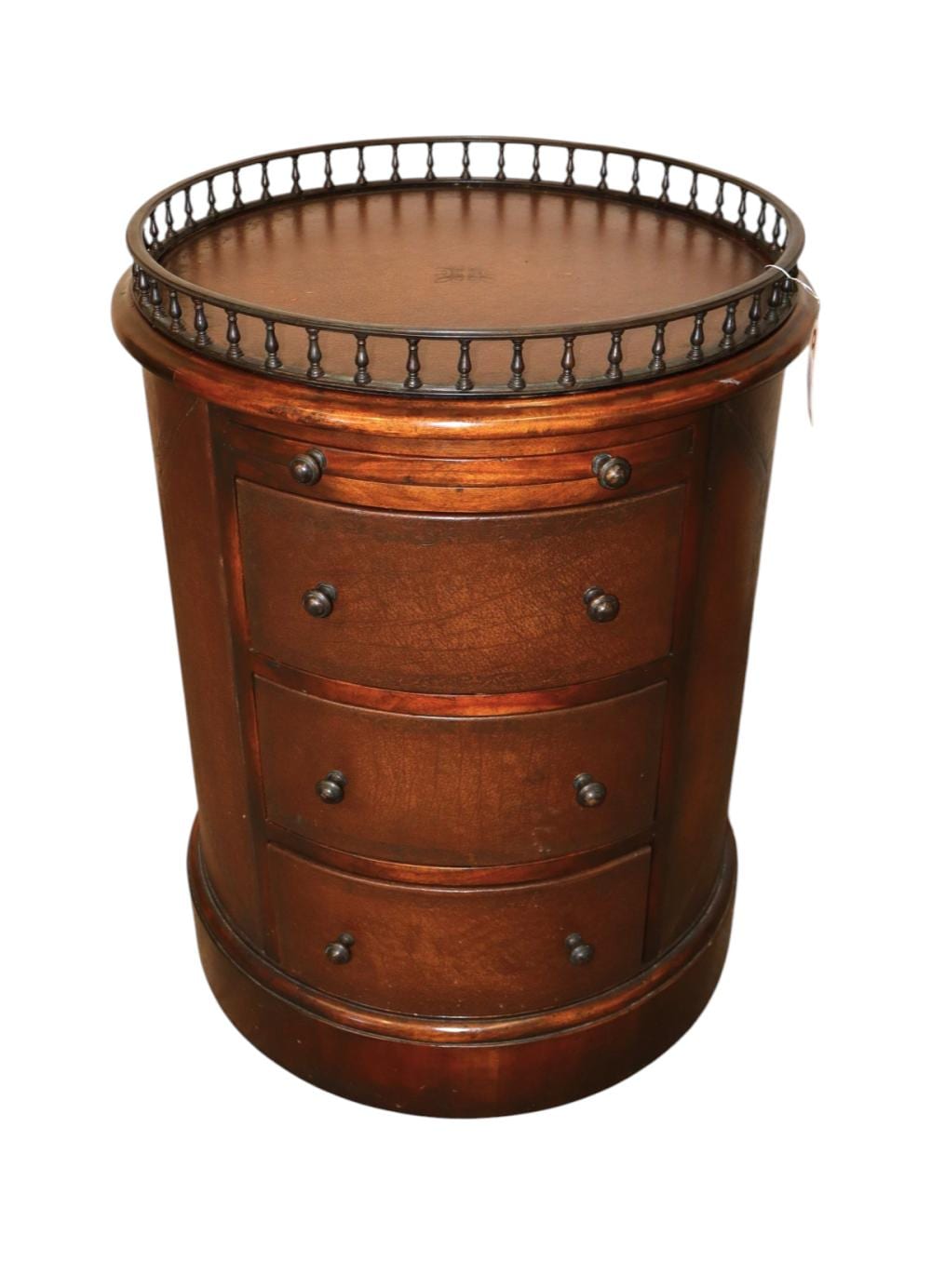 Theodore Alexander comparable auction result: theodore alexander galleried leather accent table