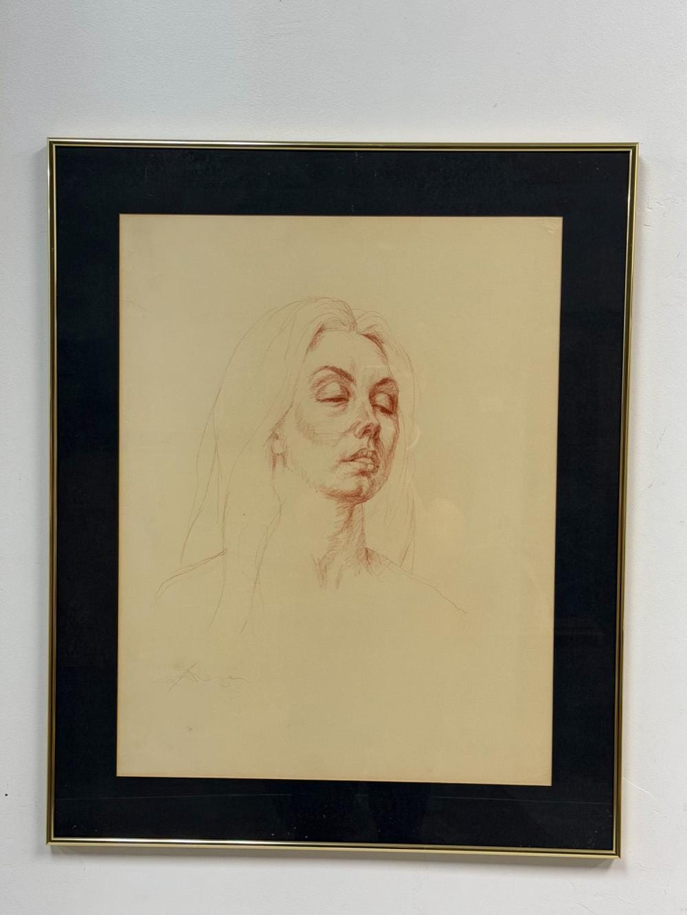 Gustav Rehberger comparable auction result: gustav rehberger austrian american 1910 1995 sanguine wax crayon on paper signed
