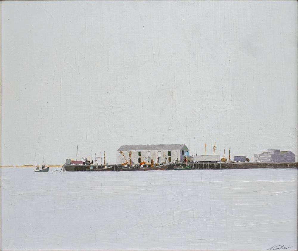 Arthur Morris Cohen comparable auction result: arthur morris cohen american 1928 1986 harbor scene oil on panel signed l r frame 12 1 4 x 14 1 4 in 31 1 x 36 2 cm