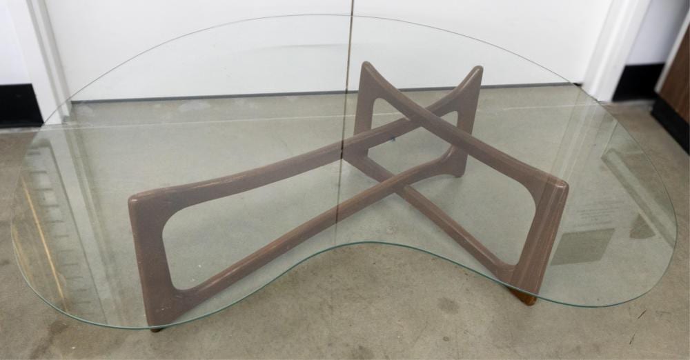 Adrian Pearsall comparable auction result: adrian pearsall american 1925 2011 for craft associates walnut and glass top bowtie coffee table 15 x 50 1 4 x 38 1 2 in 38 1 x 127 6 x 97 8 cm