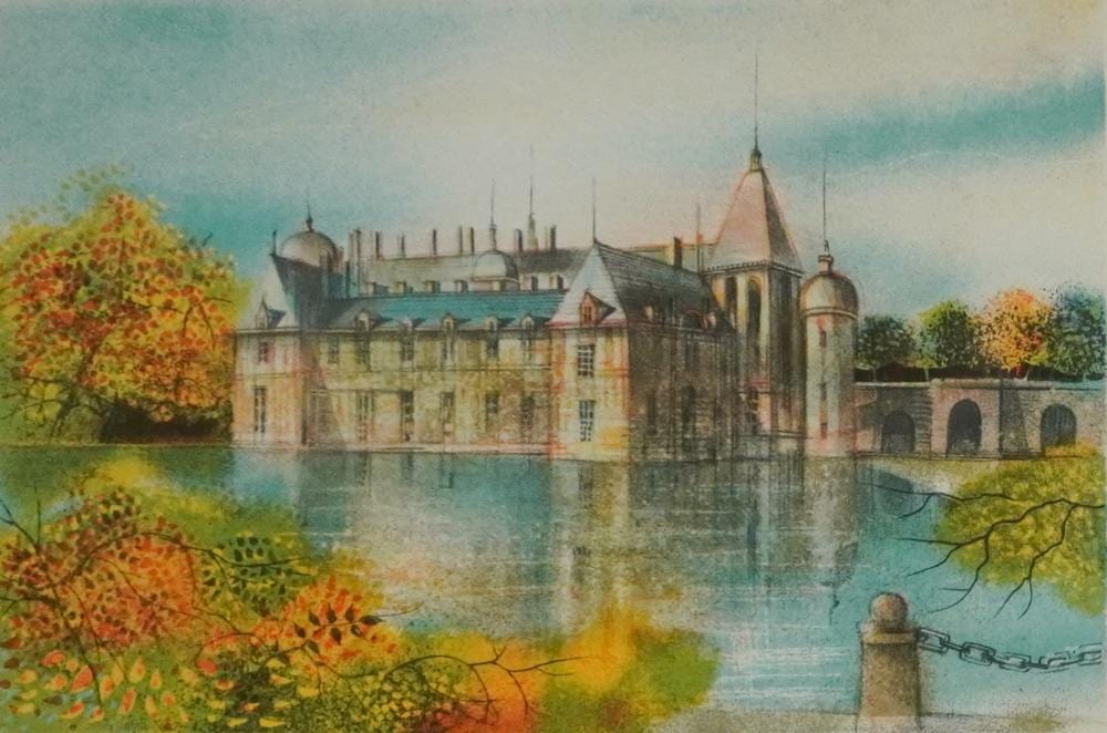 claude grosperrin french 1939 1977 chateau de chantilly lithograph in color signed l r and numbered 231 275 l l frame 18 3 4 x 24 3 4 in 47 6 x 62 9 cm · Weschler's · 2026-05-19 Claude Grosperrin comparable auction result: claude grosperrin french 1939 1977 chateau de chantilly lithograph in color signed l r and numbered 231 275 l l frame 18 3 4 x 24 3 4 in 47 6 x 62 9 cm