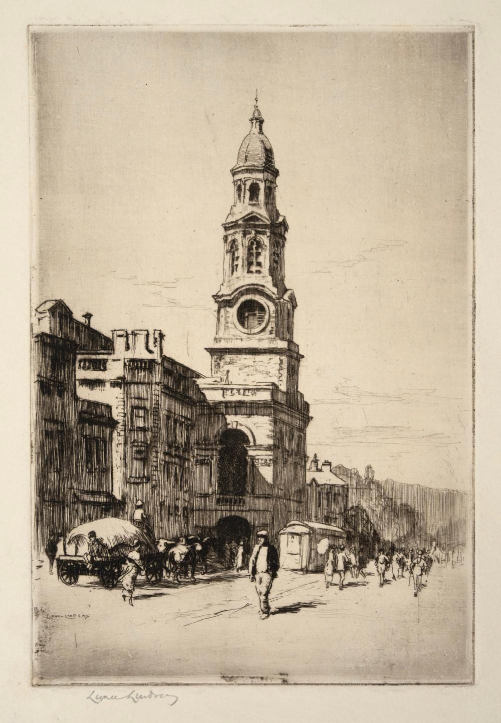 Lionel Lindsay comparable auction result: lionel lindsay 1874 1961 town hall adelaide drypoint etching signed in the lower margin lionel lindsay sheet size 23 x 17cm overall