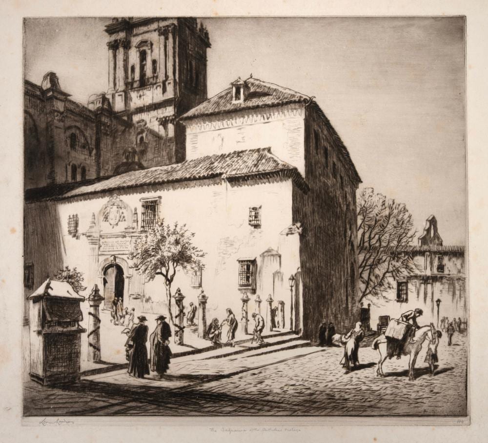 Lionel Lindsay comparable auction result: lionel lindsay 1874 1961 sagrario of the cathedral malaga drypoint etching signed in the lower margin lionel lindsay sheet size 33 x 37cm overall