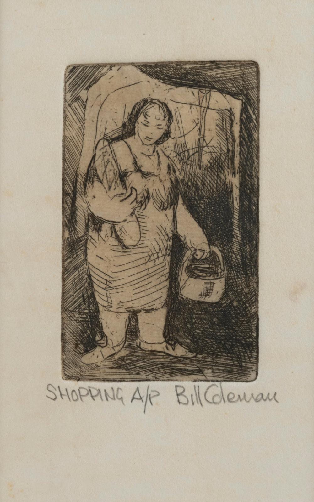 Bill Coleman comparable auction result: bill coleman 1922 1993 shopping artist proof lithograph signed lower right bill coleman 15 x 10cm 57 x 42cm overall