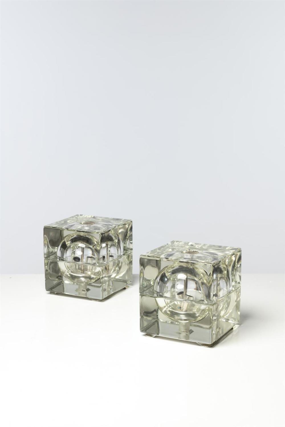 Alessandro Mendini comparable auction result: alessandro mendini 1931 2019 pair of table lamps cubosfera model