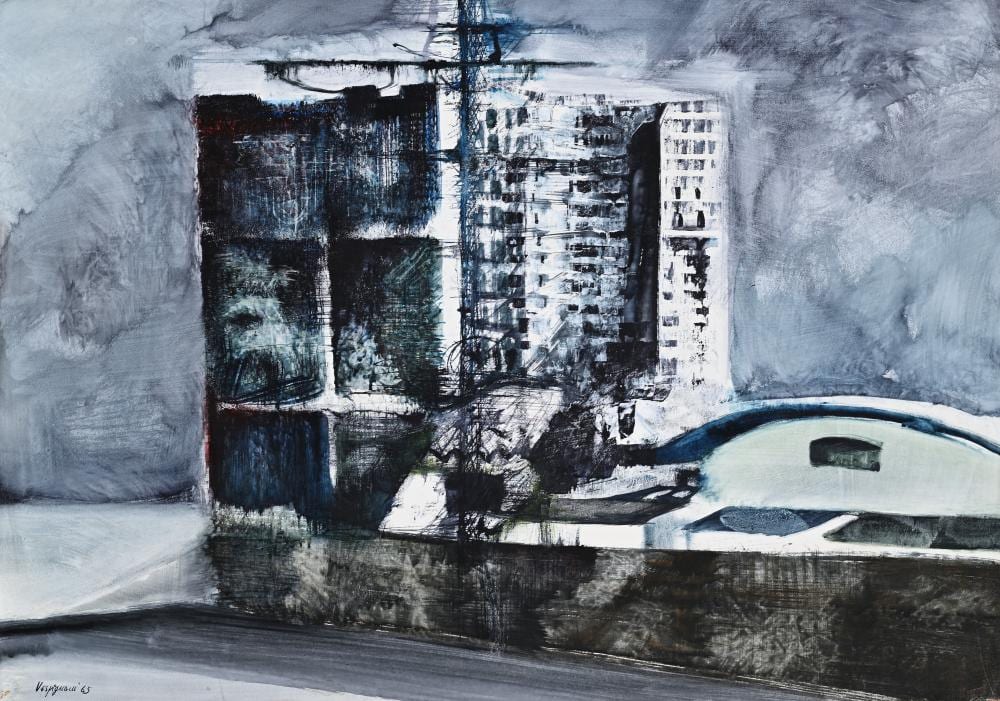 Renzo Vespignani comparable auction result: renzo vespignani rome 1924 rome 2001 suburbs 1965
