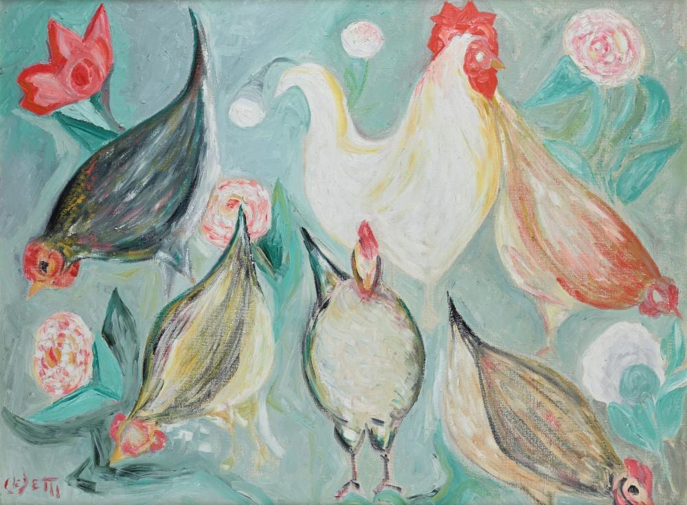 Giuseppe Cesetti comparable auction result: giuseppe cesetti tuscania 1902 tuscania 1990 chickens