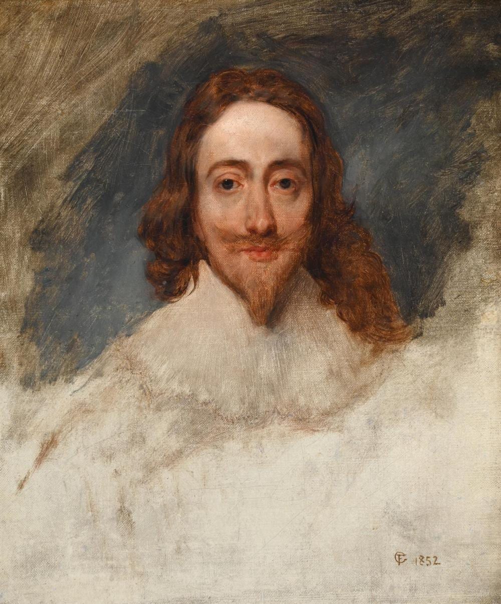 Frederick Goodall comparable auction result: frederick goodall british 1822 1904 after sir anthony van dyck head study of charles i