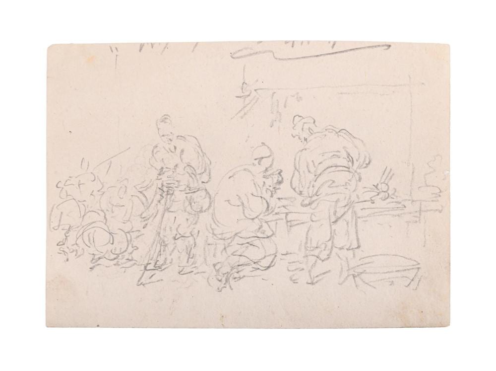 George Chinnery comparable auction result: george chinnery british 1774 1852 study of chinese figures in a market