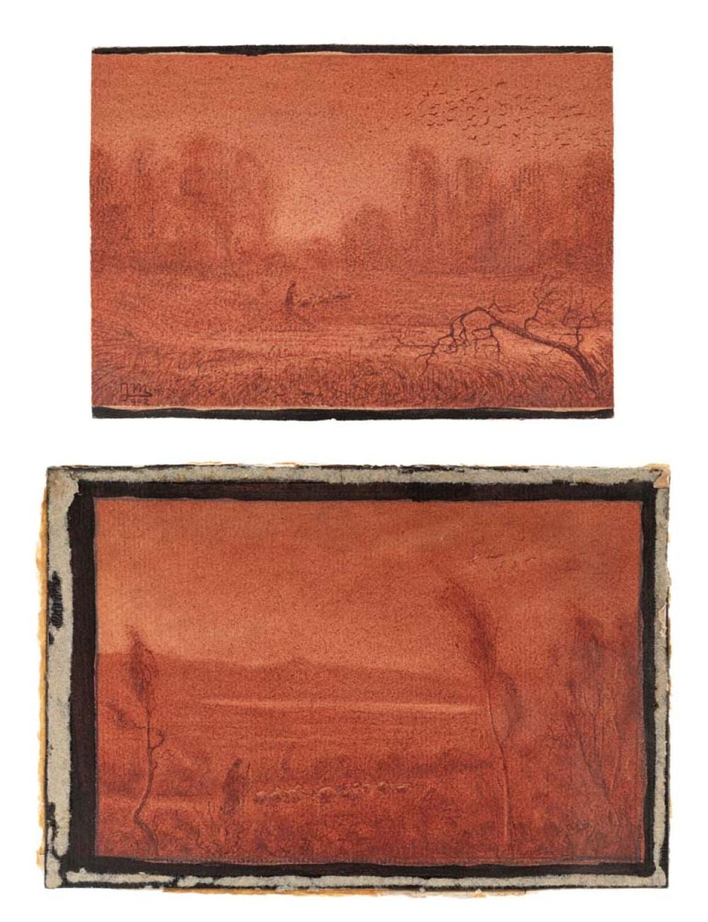 Filiberto Minozzi comparable auction result: filiberto minozzi verona 1877 milan 1936 pair of small country landscapes