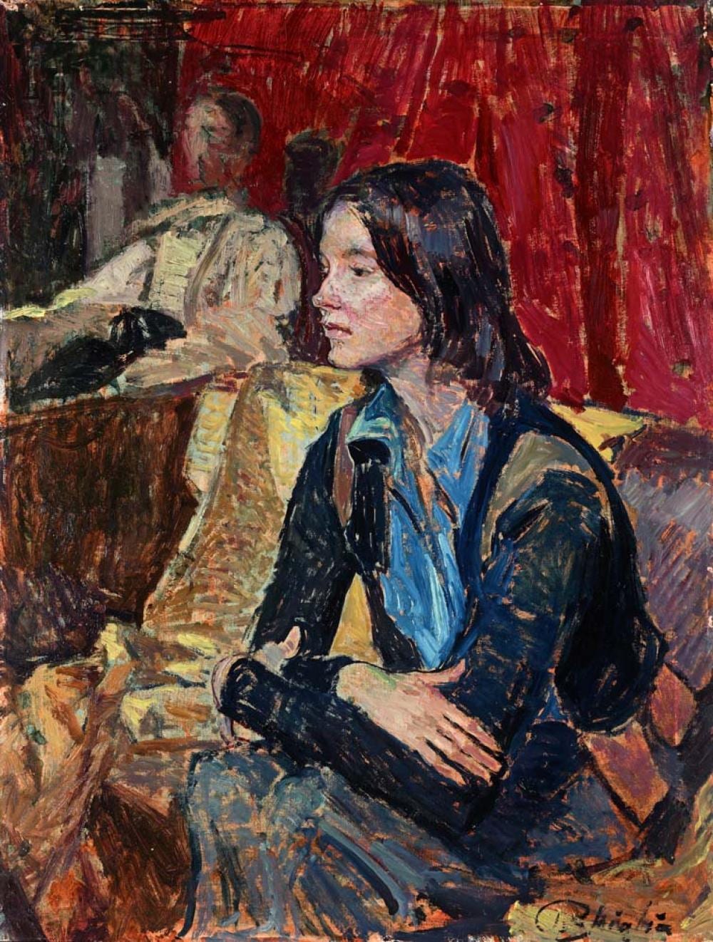 Paulo Ghiglia comparable auction result: paulo ghiglia florence 1905 rome 1979 figures in an interior