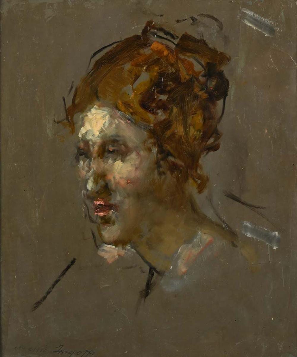 Alessio Issupoff comparable auction result: alessio issupoff vyatka 1889 rome 1957 portrait of a woman study