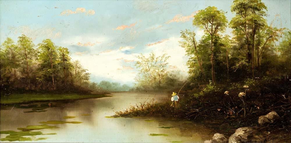 Francesco Capuano comparable auction result: francesco capuano naples 1854 naples 1908 two country landscapes