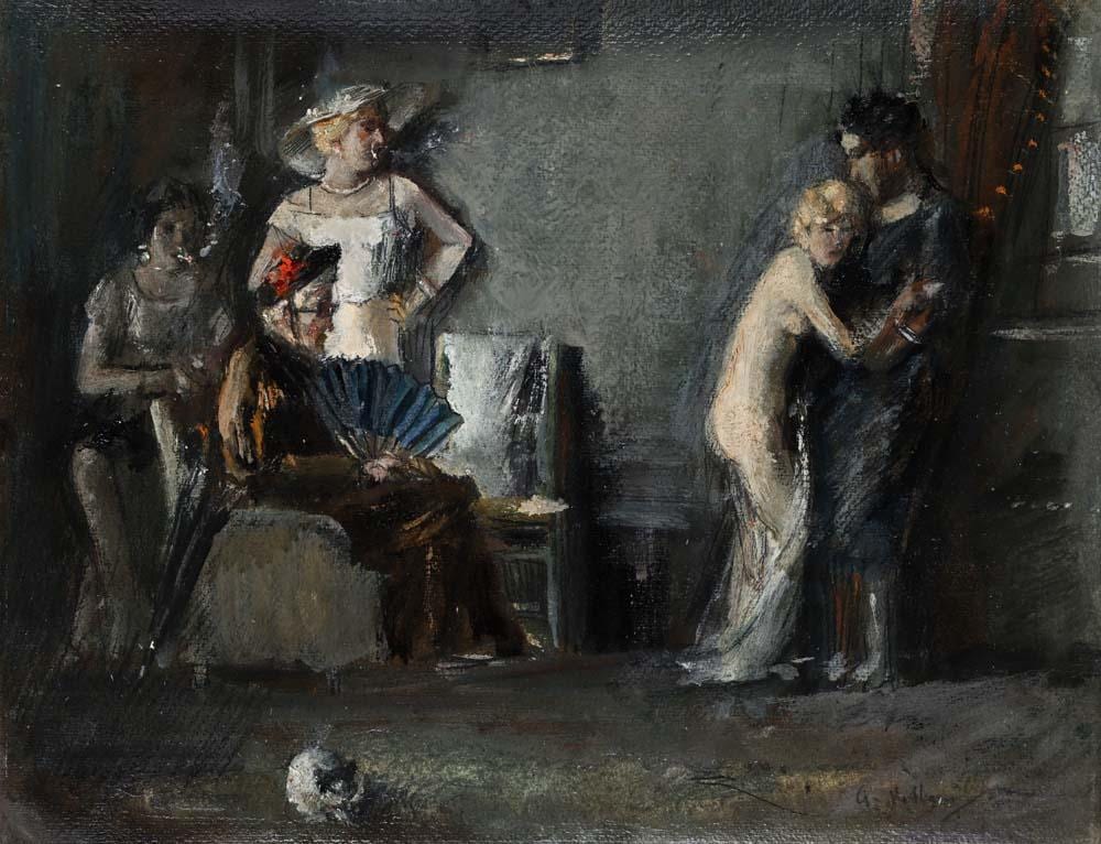 Gennaro Villani comparable auction result: gennaro villani naples 1885 naples 1948 figures in an interior
