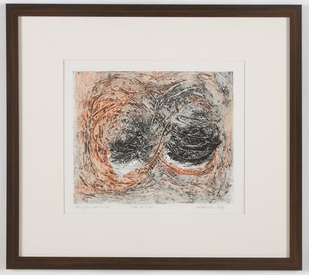Krishna Reddy comparable auction result: krishna reddy indian 1925 2018 etching veins of time