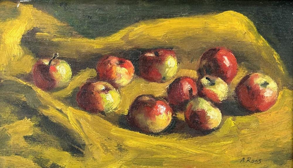 Alvin Ross comparable auction result: alvin ross 1920 1975 crab apples oil on panel 6 x 10 8 x 12 framed