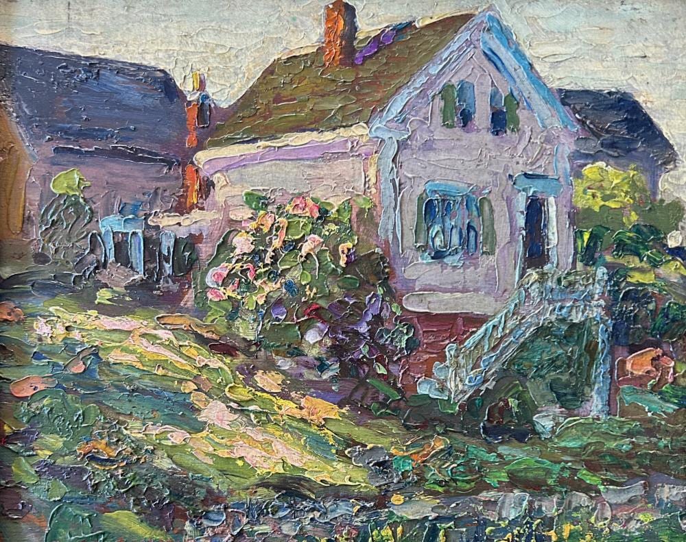 Alfred (1867) Schmidt comparable auction result: alfred schmidt early 20th c across the road c 1927 oil on panel 8 x 10 9 1 2 x 11 1 2 framed