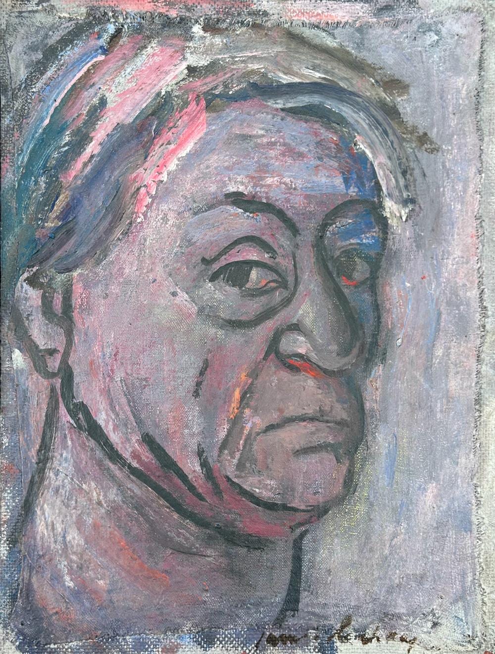James Lechay comparable auction result: james lechay 1904 2001 head iowa city oil on canvas mounted on panel 14 x 10 1 2 14 1 2 x 11 framed