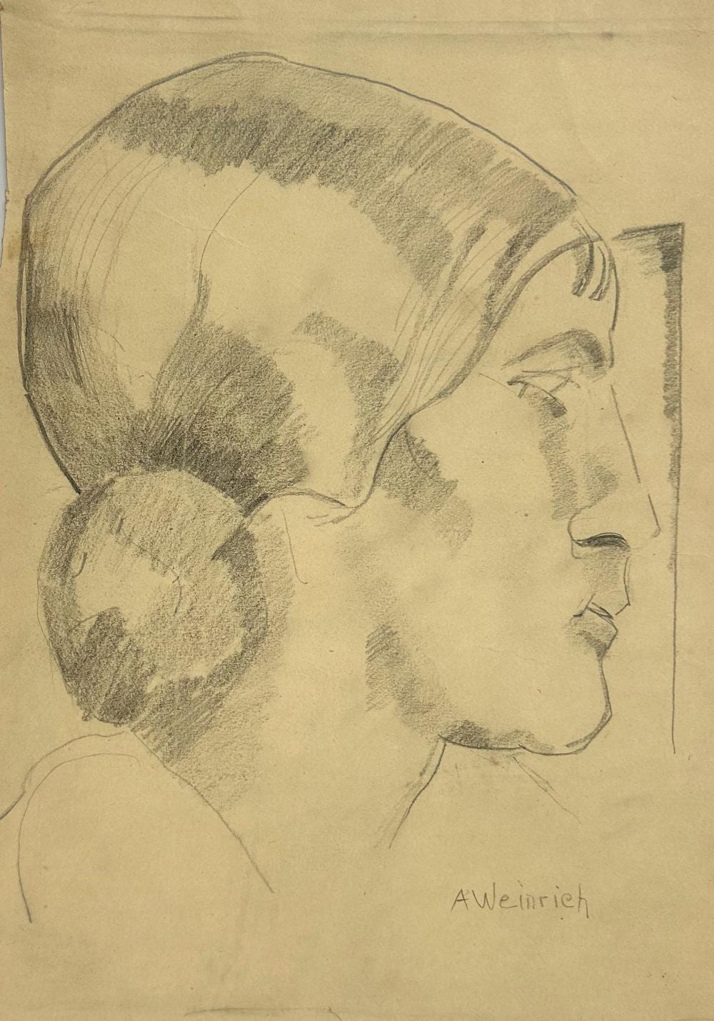 Agnes Weinrich comparable auction result: agnes weinrich 1873 1946 portrait graphite 14 1 2 x 9 sheet