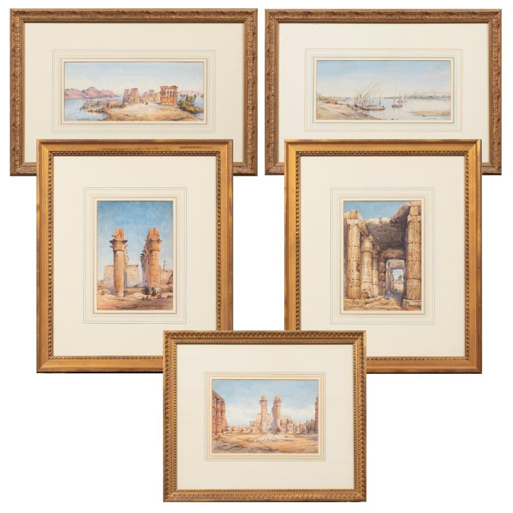 Conrad Hector Rafaele Carelli comparable auction result: conrad hector rafaele carelli italian 1869 1956 views of egypt 5 watercolors on paper