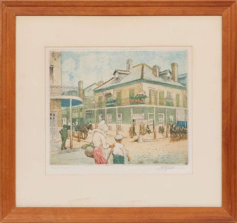 louis oscar griffith american louisiana 1875 1956 madame begues n o color aquatint on paper · Neal Auction Company · 2026-06-05 Louis Oscar Griffith comparable auction result: louis oscar griffith american louisiana 1875 1956 madame begues n o color aquatint on paper