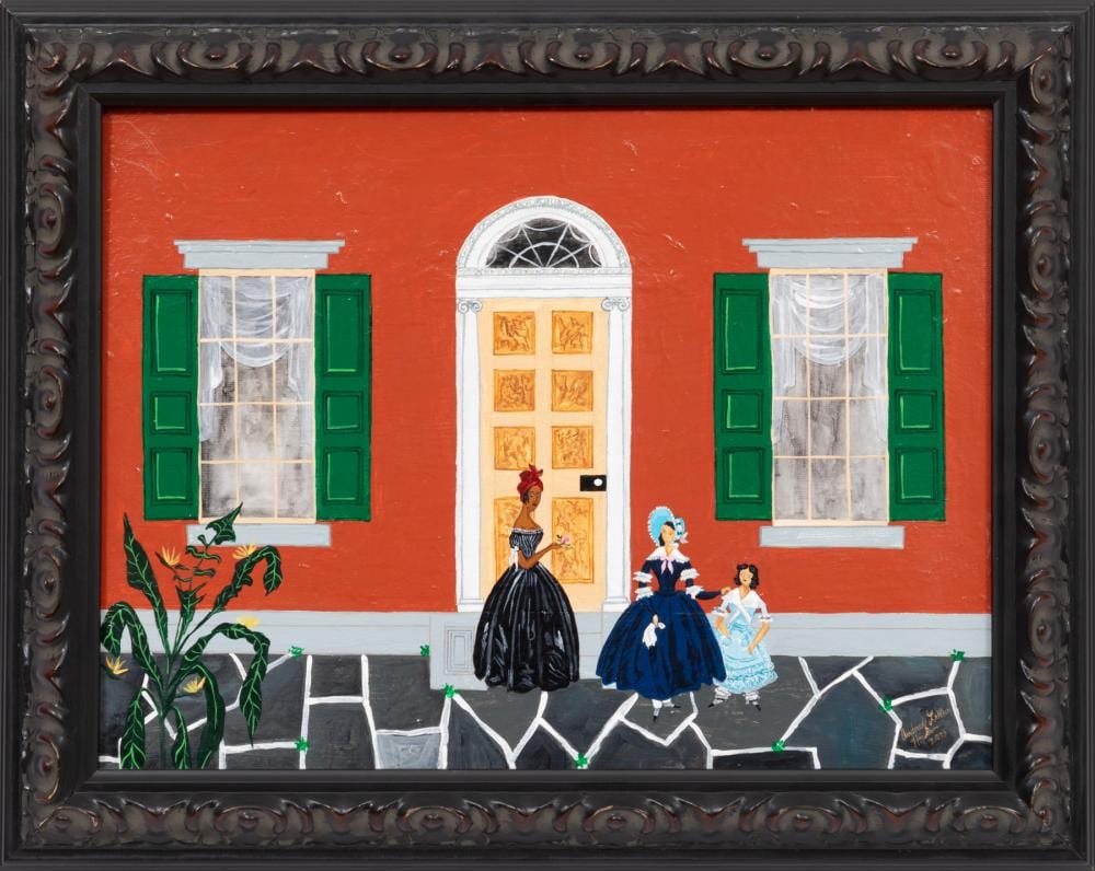 Andrew LaMar Hopkins comparable auction result: andrew lamar hopkins american louisiana b 1977 marie laveau and daughters acrylic on canvas board