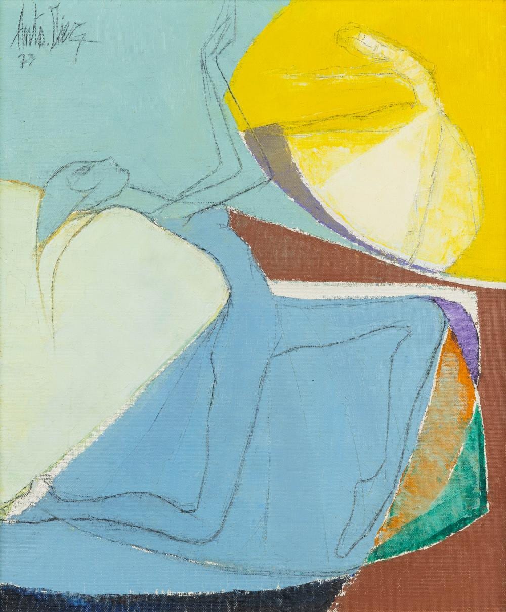Anto Ferdinand Diez comparable auction result: anto diez 1914 1992 dansritme oil on canvas 1973