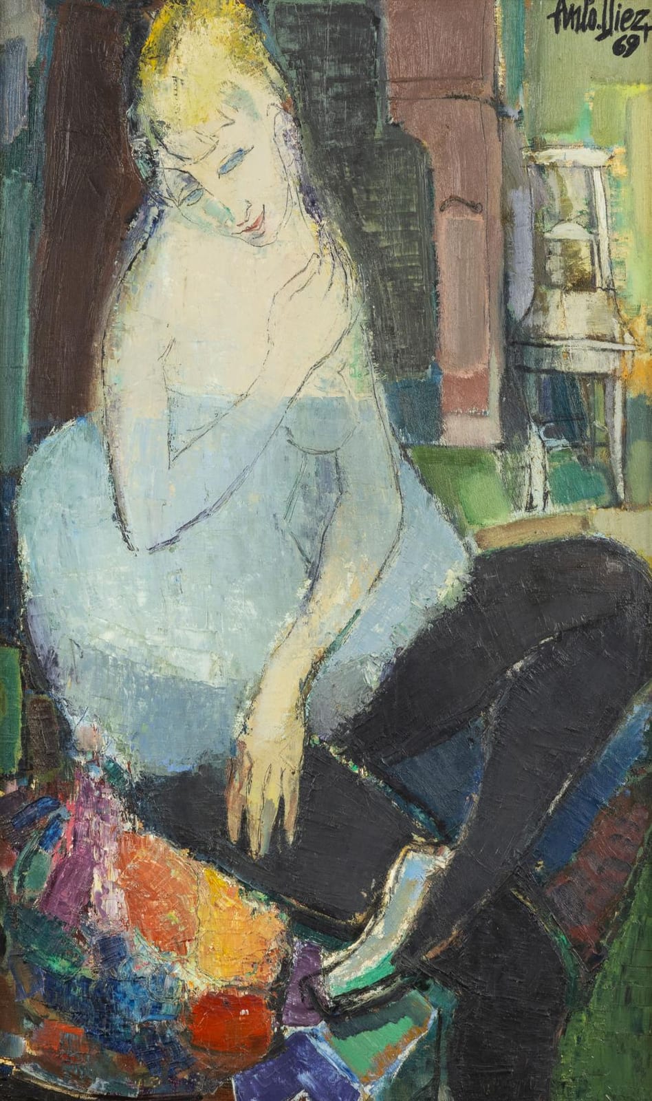 Anto Ferdinand Diez comparable auction result: anto diez 1914 1992 ballerina oil on canvas 1969