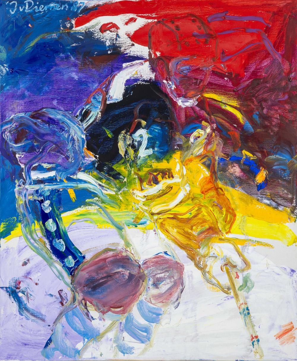 Jan van Diemen comparable auction result: jan van diemen 1954 ice hockey oil on canvas 1987