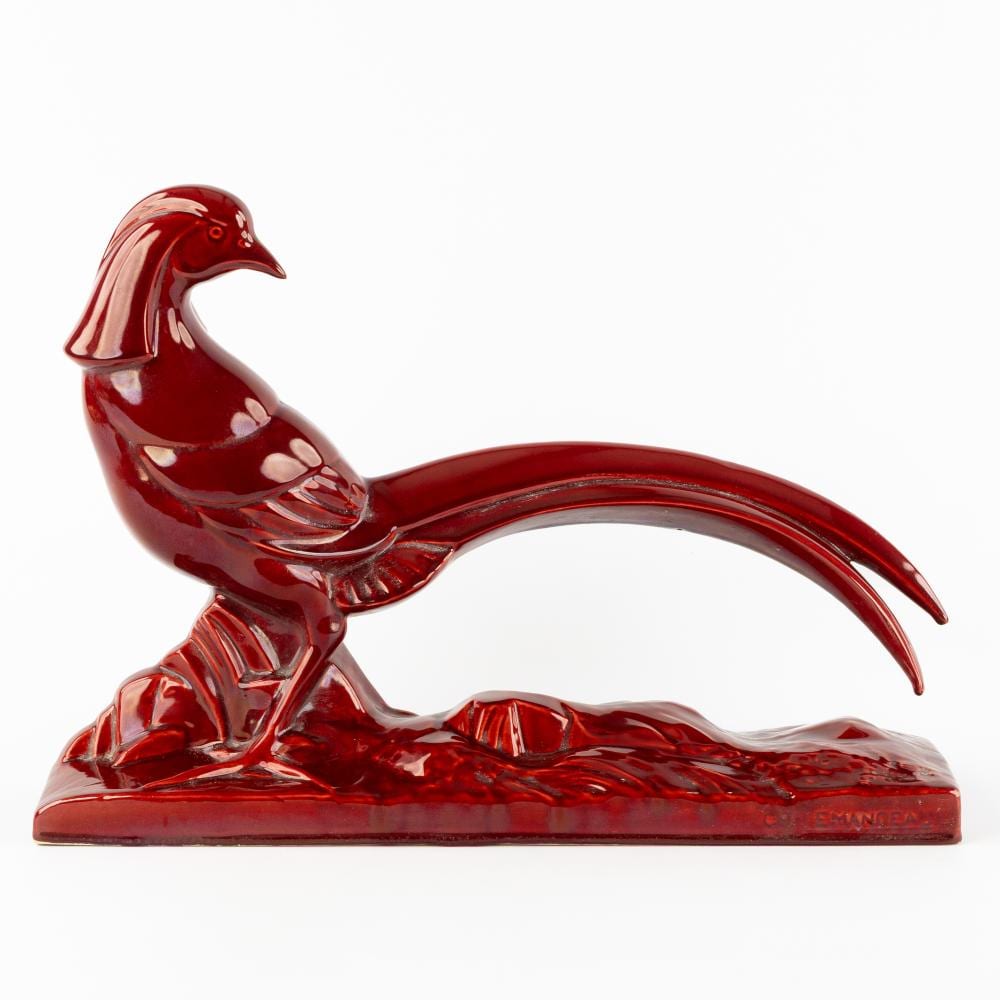 Charles Lemanceau comparable auction result: charles lemanceau 1905 1980 pheasant red glazed ceramic art deco circa 1930
