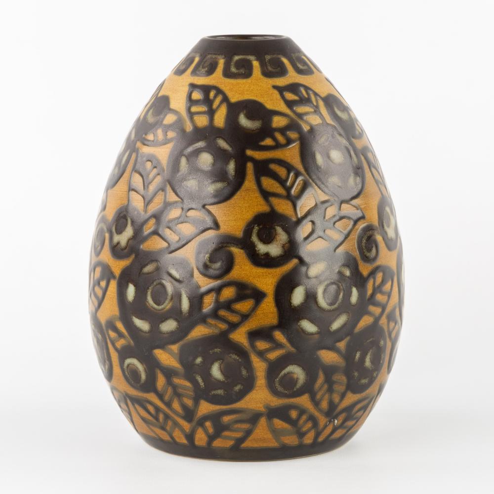 Charles Catteau comparable auction result: charles catteau 1880 1966 vase with two colour design featuring flowers and leaves glazed stoneware gres for boch keramis
