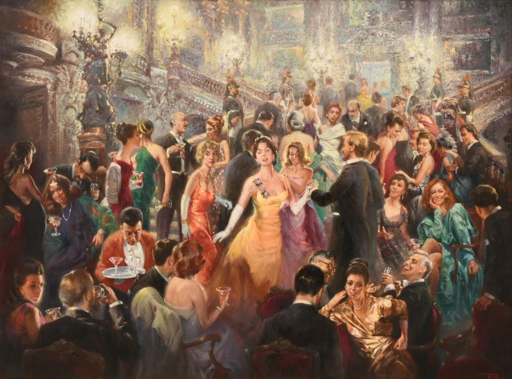 Stephen Juharos comparable auction result: stephen juharos hungarian american 1913 2010 season opening party in paris opera