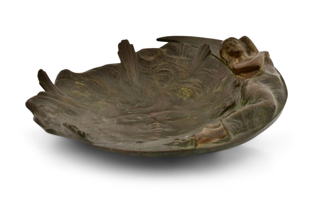 Jean Garnier comparable auction result: jean garnier french 1853 1910 art nouveau bronze figural plate