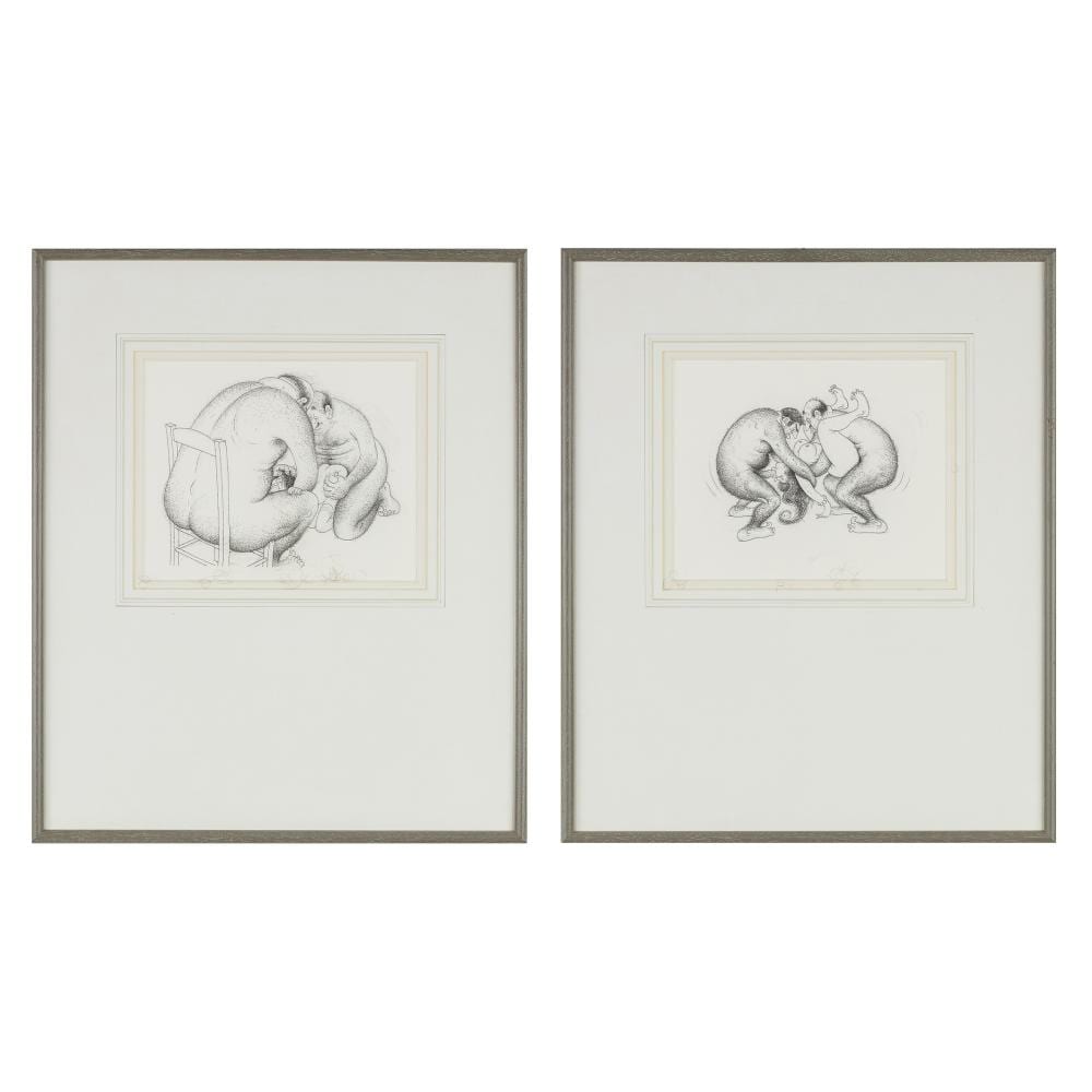 Albert Dubout comparable auction result: albert dubout 1905 1976 l oevre secr te two prints