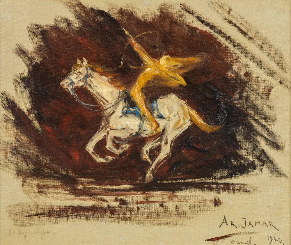 Armand Jamar comparable auction result: armand jamar 1870 1946 l apocalypse oil on canvas 1940
