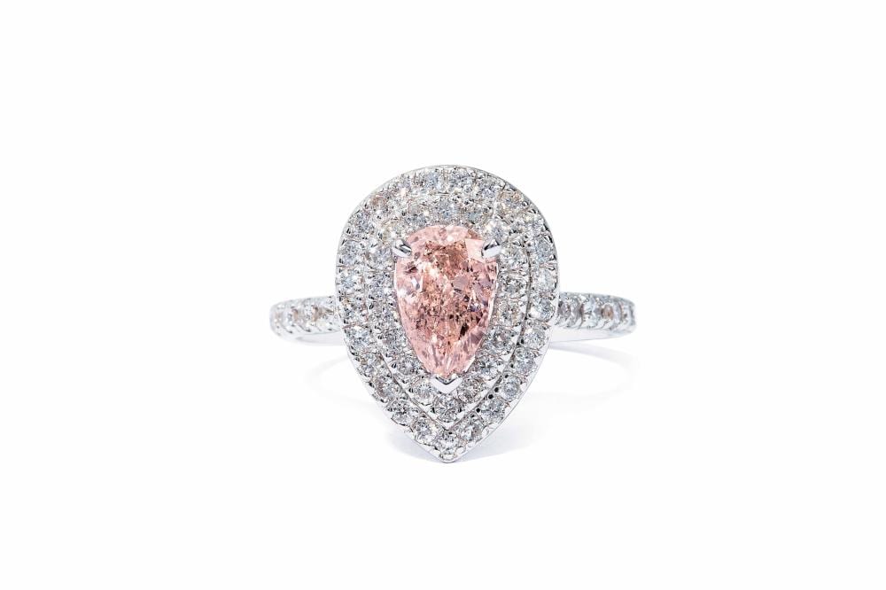 Natural Fancy Brown-Pink Diamond Ring comparable sale