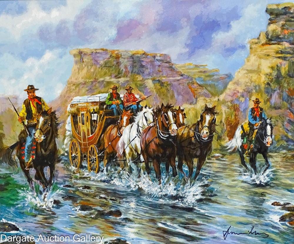Americo Makk comparable auction result: americo makk serigraph on canvas frontier