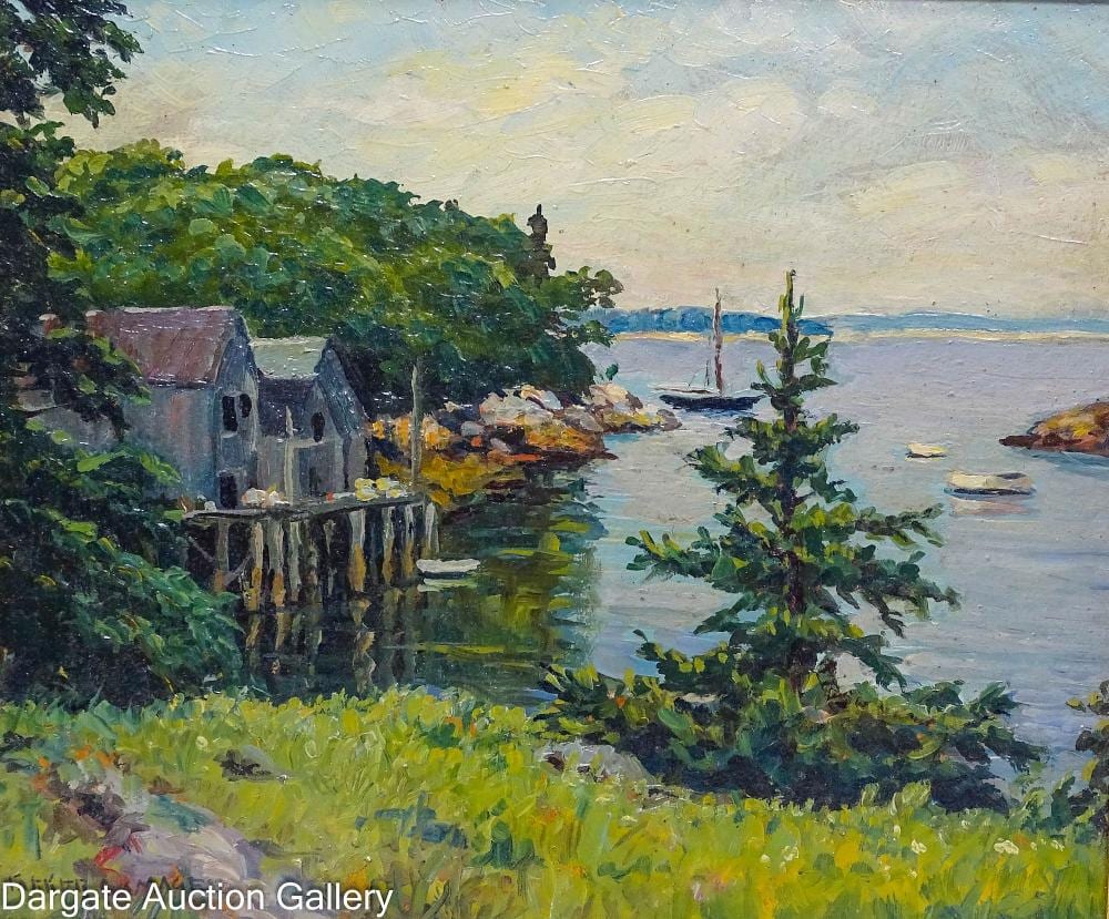 Parker Gamage comparable auction result: parker gamage oil on board maine coastal scene