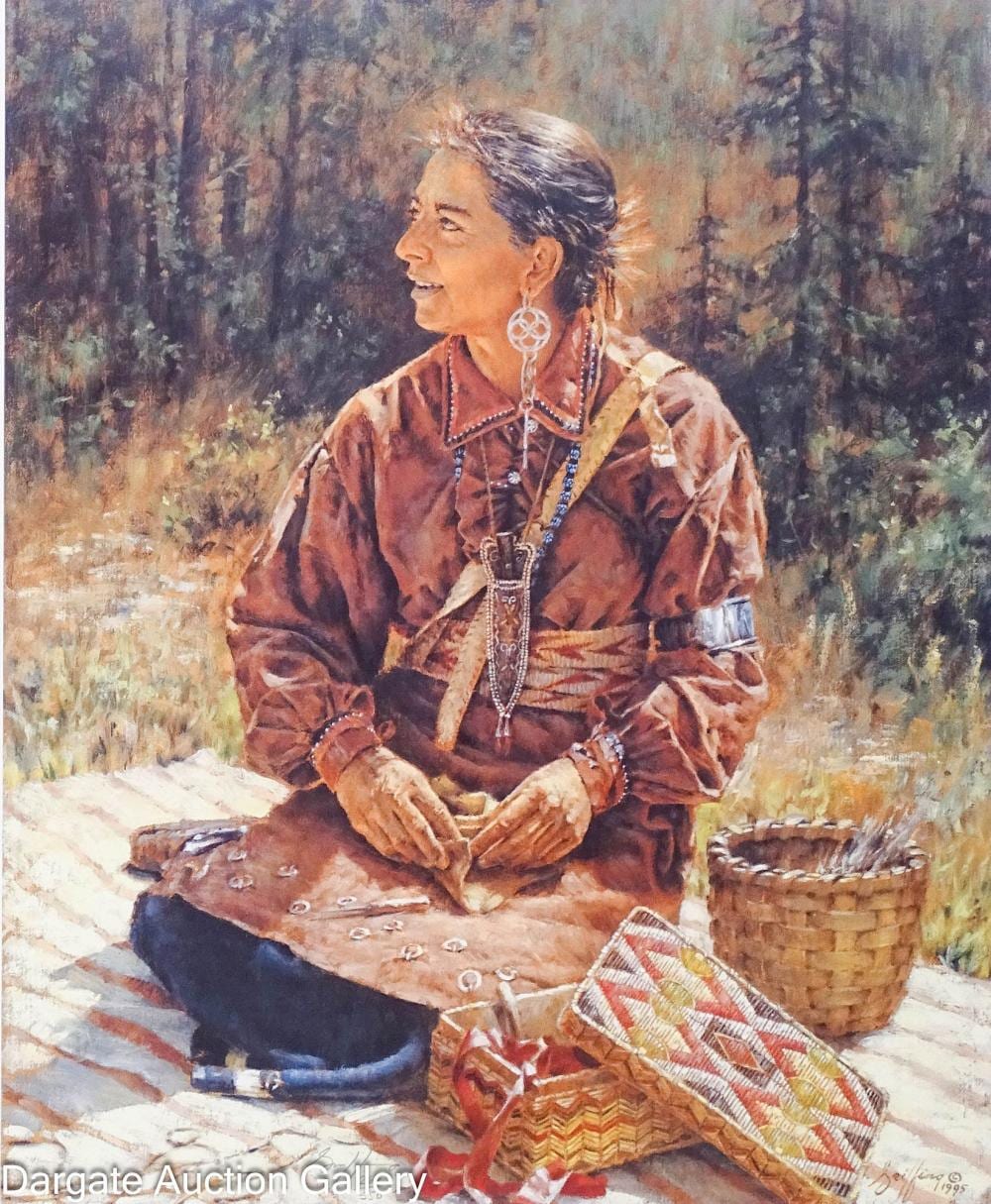 Robert Griffing comparable auction result: robert griffing lithograph she works with quills