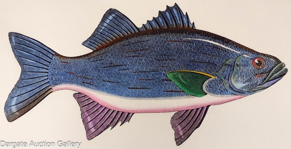 2 etchings of bass fish by dan mitra · Dargate Auction Galleries · 2026-05-31 Dan Mitra comparable auction result: 2 etchings of bass fish by dan mitra