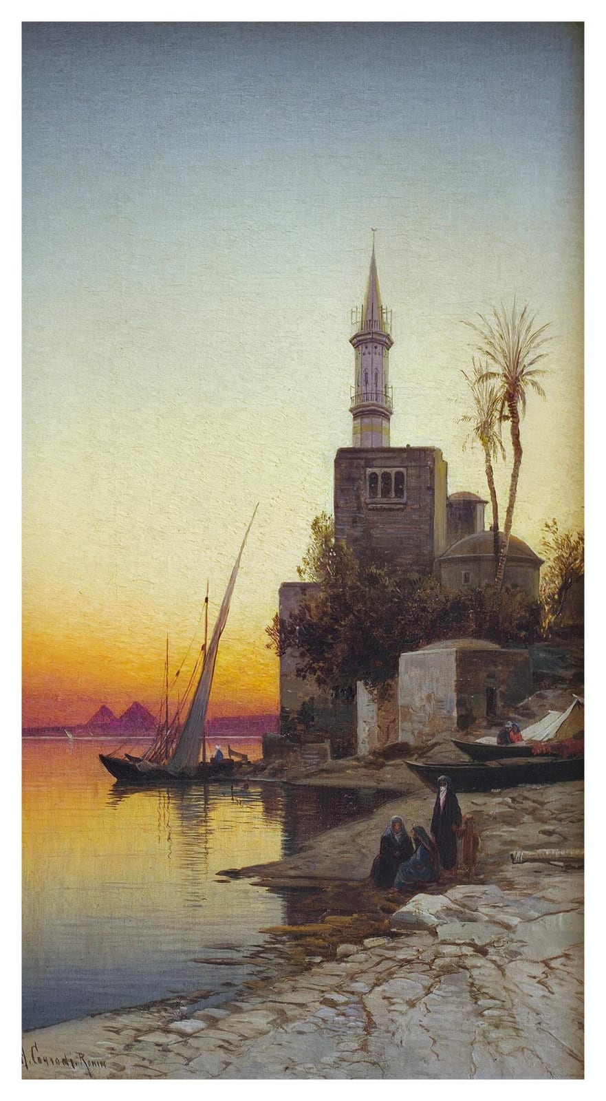 Hermann Corrodi comparable auction result: hermann corrodi 1844 1905 les bords du nil avec personnages
