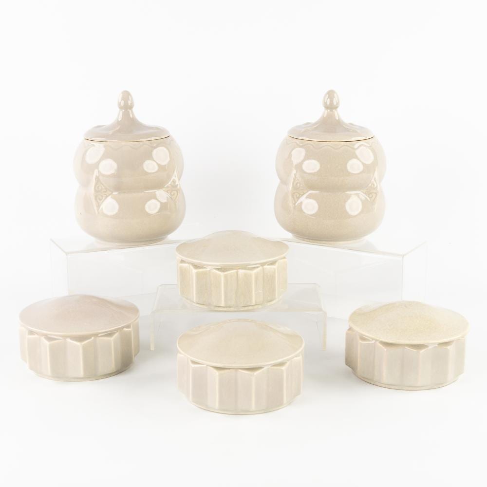 Jean Luce comparable auction result: jean luce 1895 1964 six covered bowls or jars glazed ceramic for villeroy boch art deco circa 1930