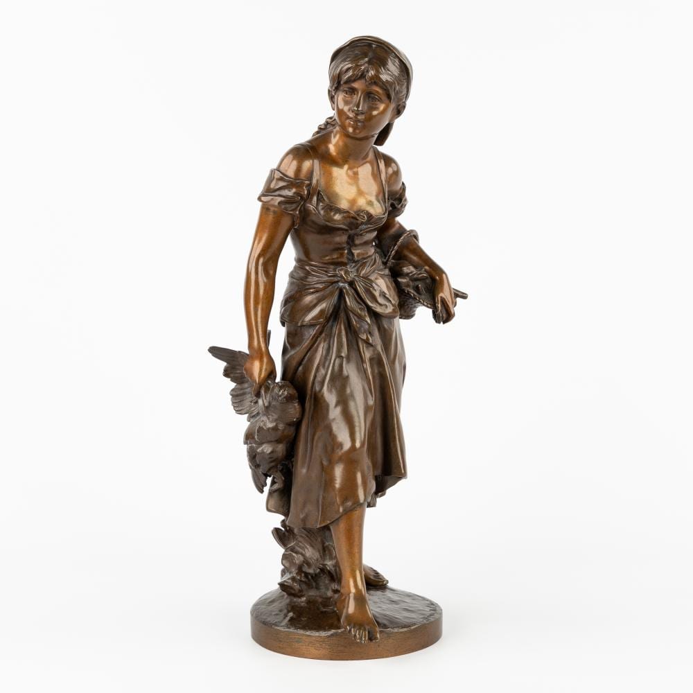 Mathurin Moreau comparable auction result: mathurin moreau 1822 1912 retour du march hors concours patinated bronze
