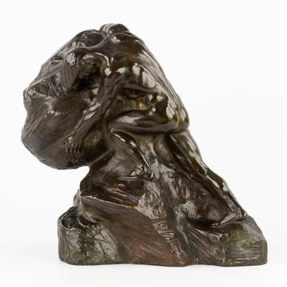 Joseph Witterwulghe comparable auction result: joseph witterwulghe 1883 1967 le rocher de sisyphe cire perdue 7 10 patinated bronze