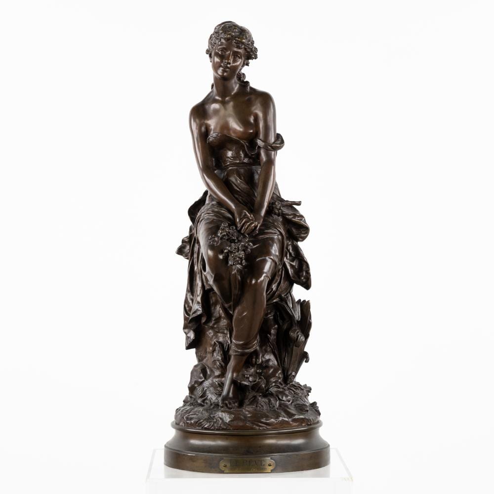 Hippolyte Moreau comparable auction result: hippolyte moreau 1832 1927 le r ve a patinated bronze sculpture on a turning base