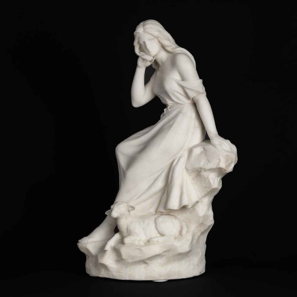 Giuseppe Gambogi comparable auction result: giuseppe gambogi 1862 1938 lady with a lamb carrara marble