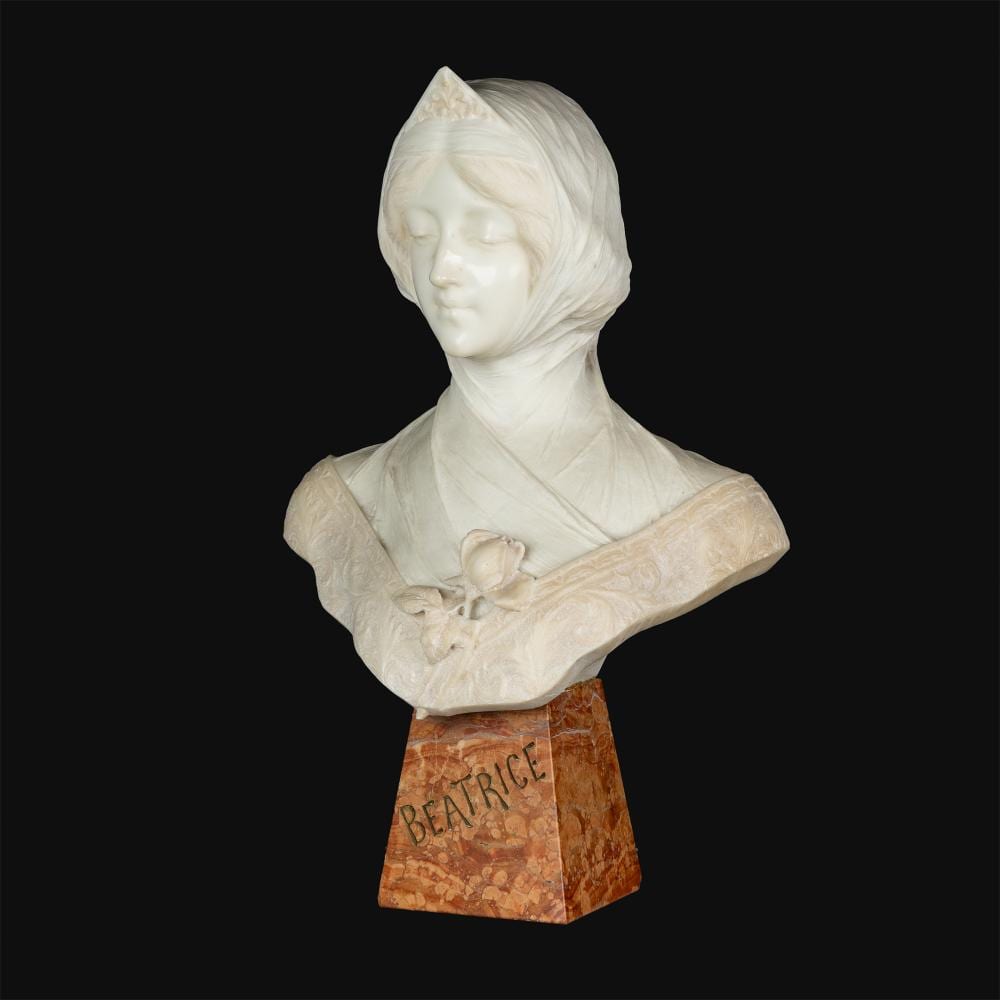 Henri Louis LeVasseur comparable auction result: henri louis levasseur 1853 1934 b atrice sculptured carrara marble