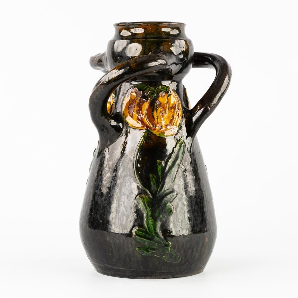 Arthur Craco comparable auction result: arthur craco 1869 1955 a vase with floral motifs and ornate handles glazed ceramic art nouveau circa 1900