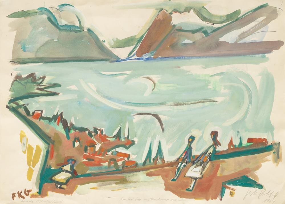 friedrich karl gotsch pries kiel 1900 schleswig 1984 lake geneva seen from chardonne · Auktionshaus Stahl · 2026-06-05 Friedrich Karl Gotsch comparable auction result: friedrich karl gotsch pries kiel 1900 schleswig 1984 lake geneva seen from chardonne