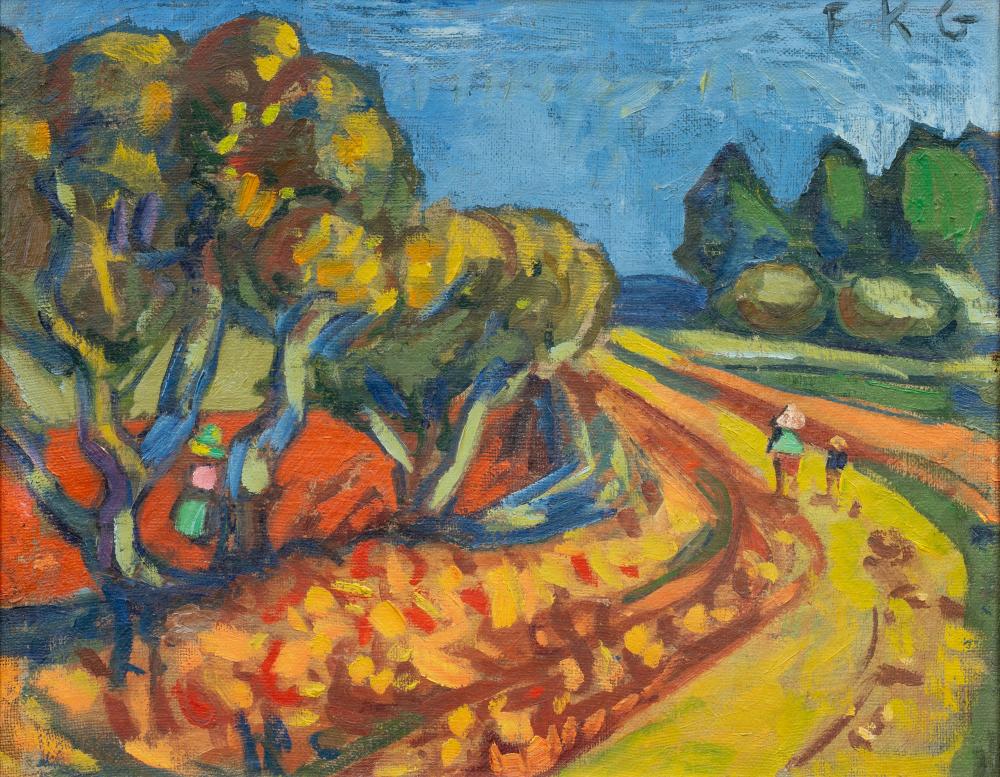 friedrich karl gotsch pries kiel 1900 schleswig 1984 sanary country road in provence · Auktionshaus Stahl · 2026-06-05 Friedrich Karl Gotsch comparable auction result: friedrich karl gotsch pries kiel 1900 schleswig 1984 sanary country road in provence